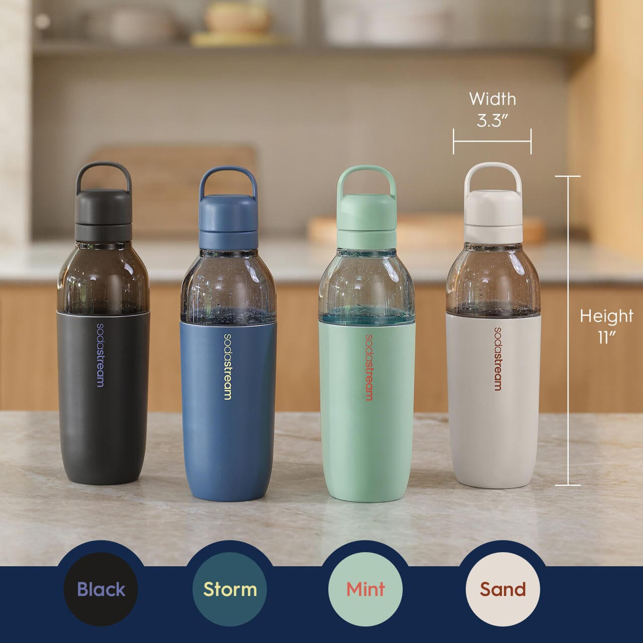 Sodastream Fizz & Go? Easy Mix Insulated Stainless Steel Bottle Storm Blue 23.7 oz - Image 3