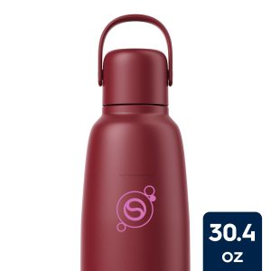 Sodastream Fizz & Go? Insulated Stainless Steel Carbonating Bottle Pomegranate 30.4 oz