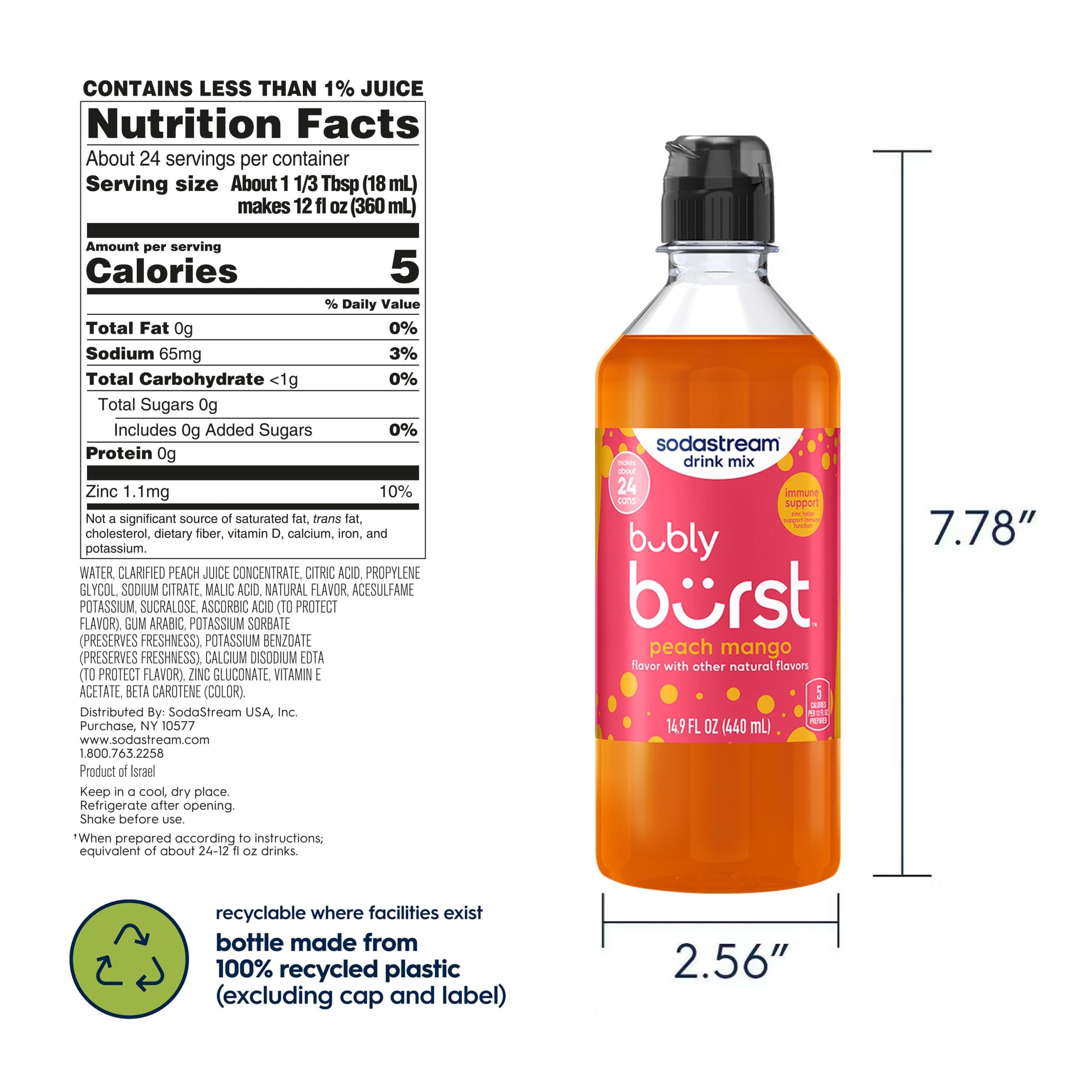 Sodastream bubly burst? Peach Mango Drink Mix 440ml - Image 5