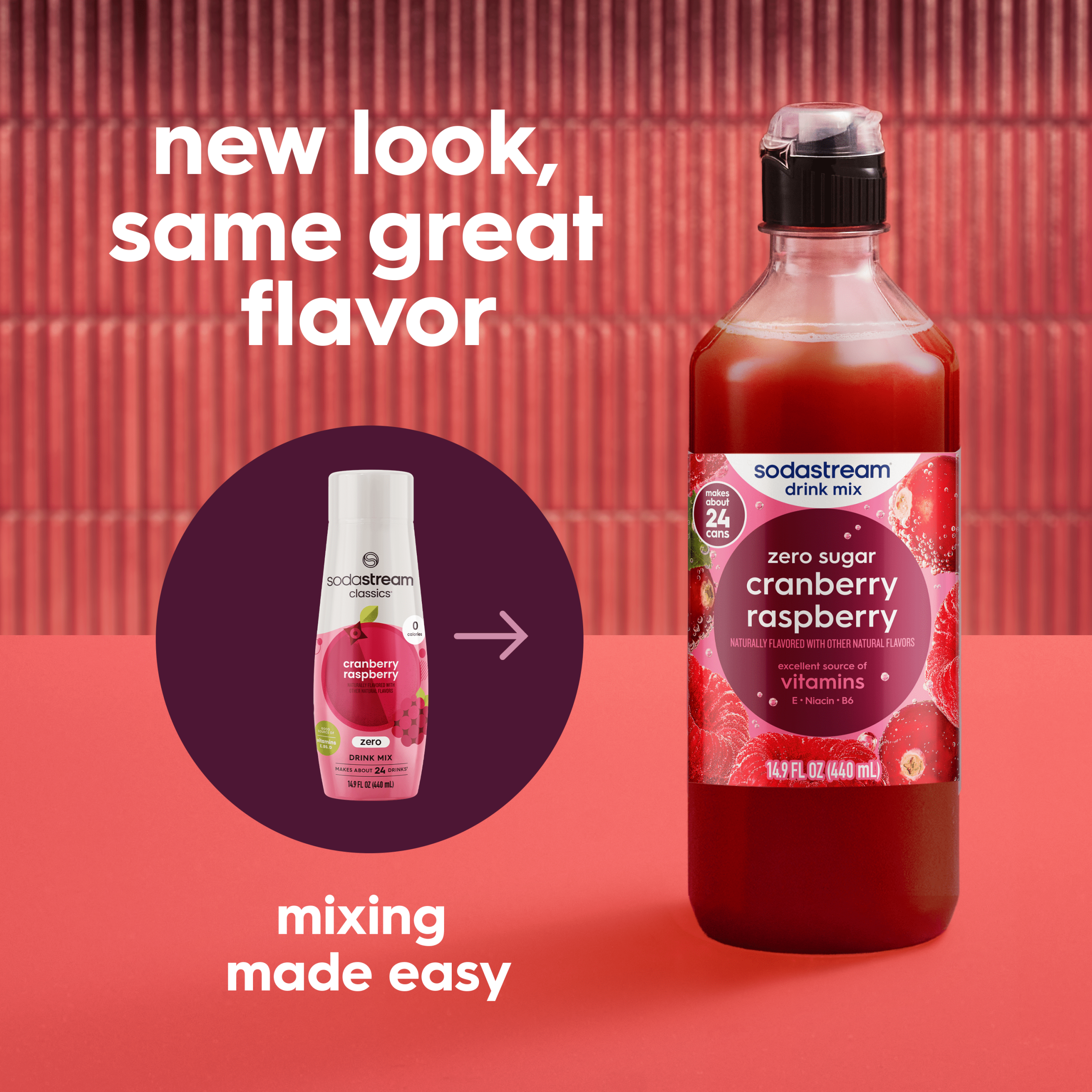 Sodastream Classics? Cranberry & Raspberry Zero Sugar Drink Mix 4 Pack 440ml - Image 4