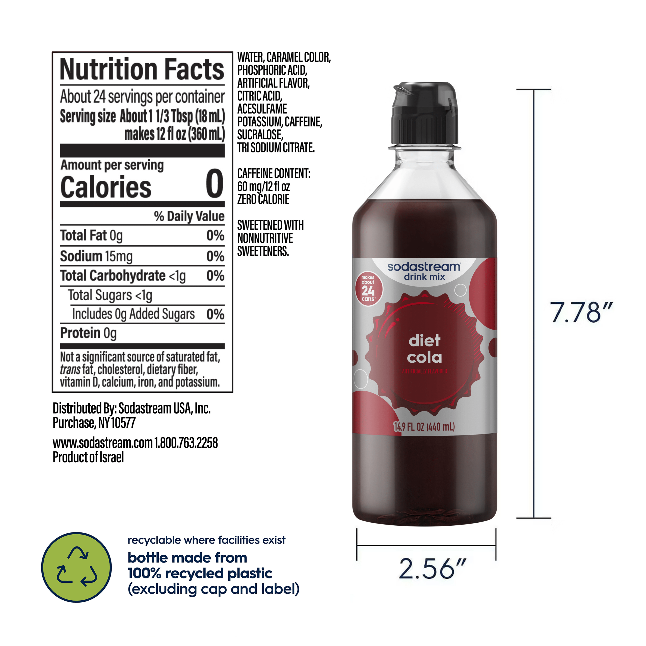 Sodastream Classics? Diet Cola Drink Mix 4 Pack 440ml - Image 6