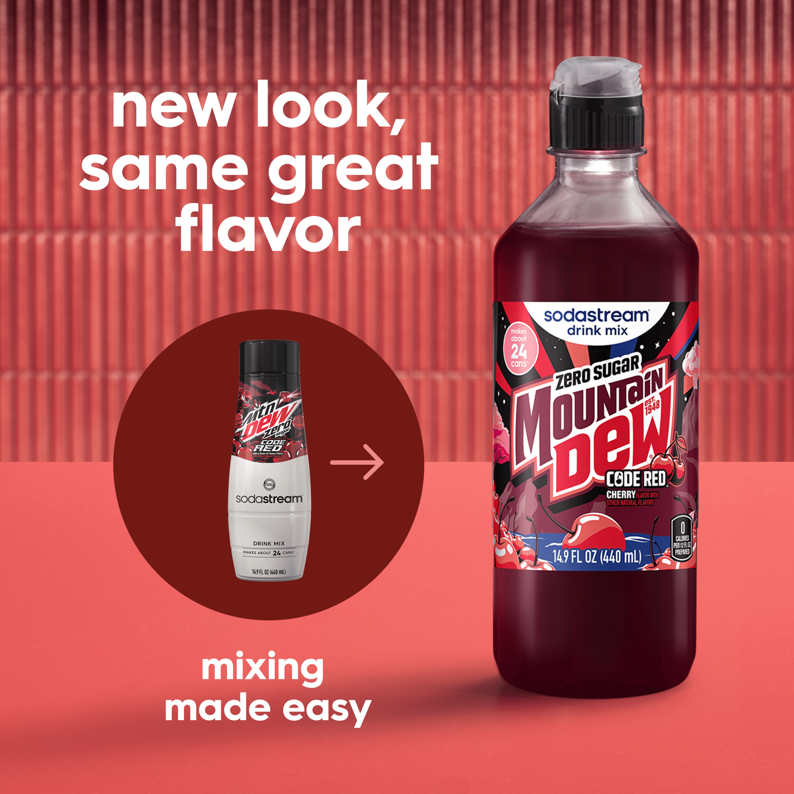 Sodastream MTN DEW Code Red Cherry Zero Sugar Drink Mix 4 Pack 440ml - Image 6