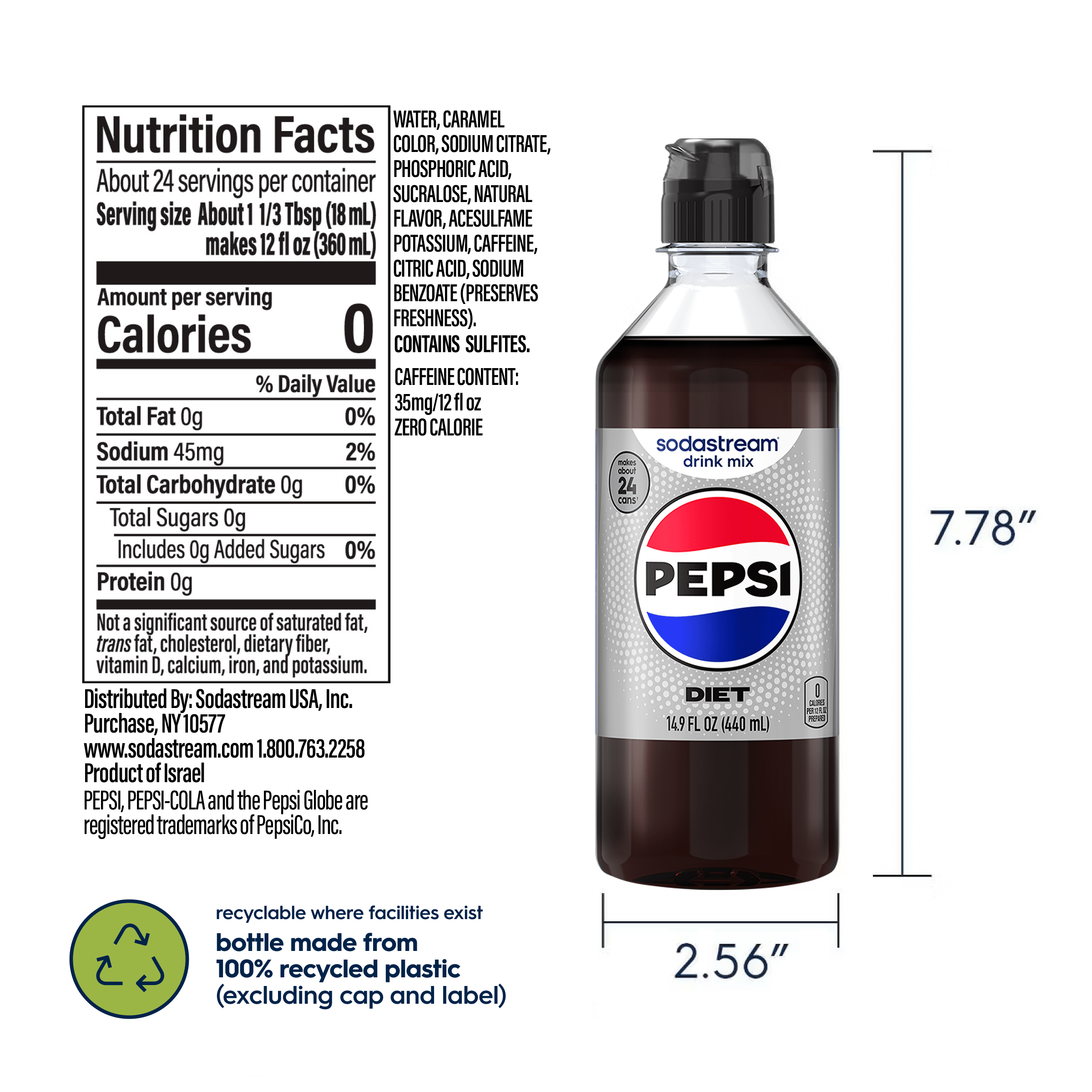 Sodastream Diet Pepsi Drink Mix 4 Pack 440ml - Image 6