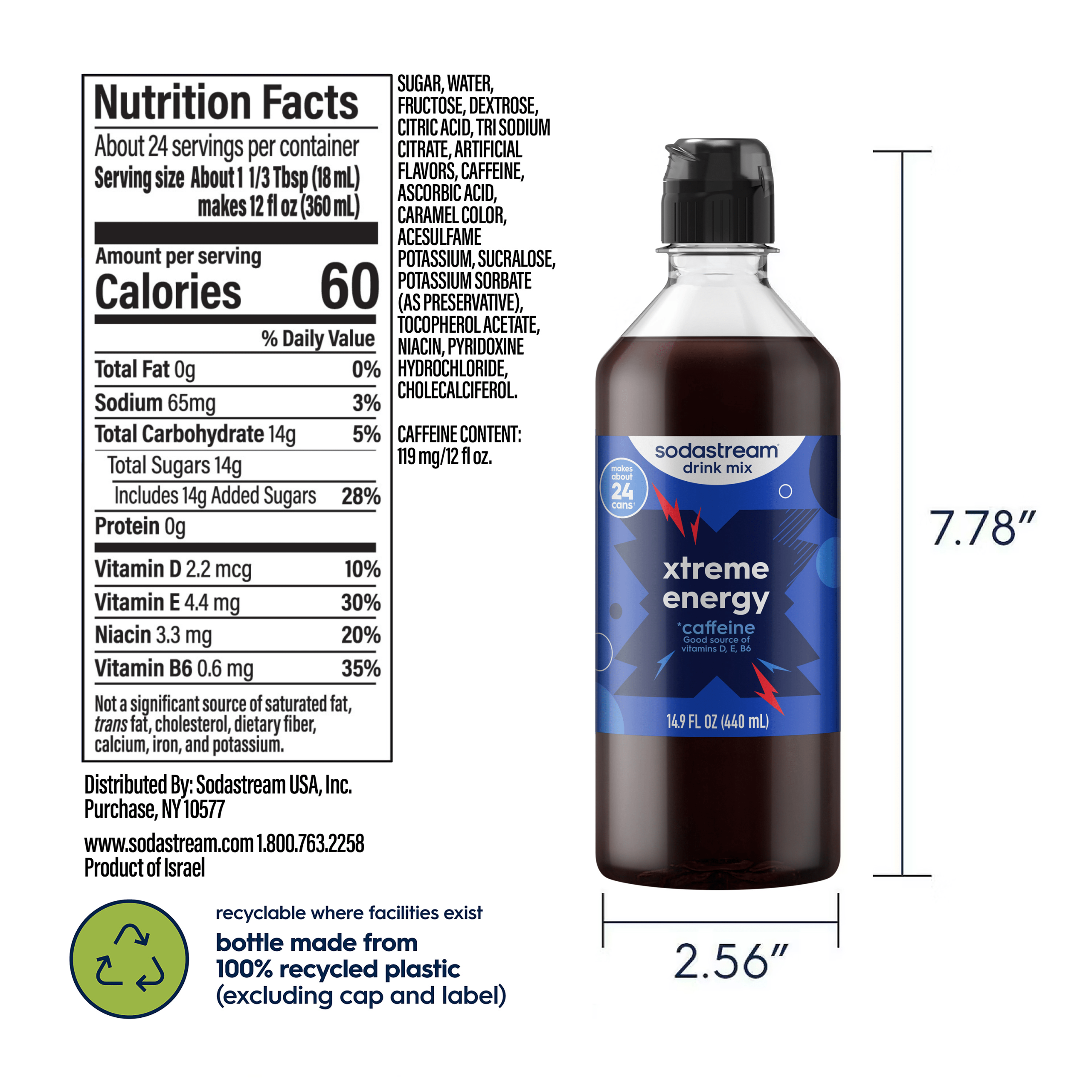 Sodastream Classics? Xtreme Energy Drink Mix 4 Pack 440ml - Image 6