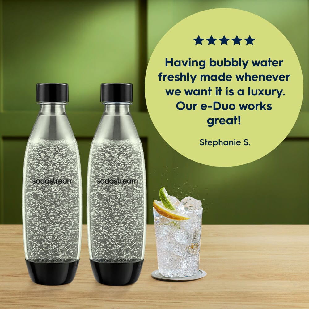 Sodastream Slim Sparkling Water Bottle Twin Pack Black 33.8 oz - Image 2