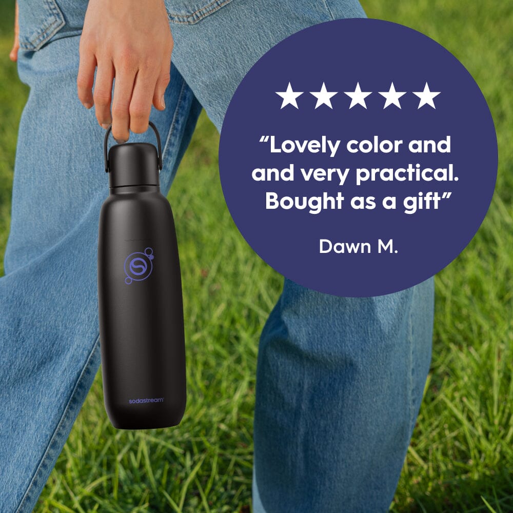 Sodastream Fizz & Go? Insulated Stainless Steel Carbonating Bottle Black 30.4 oz - Image 2