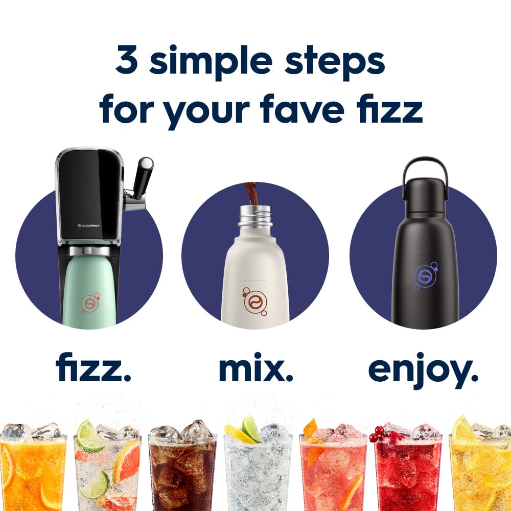Sodastream Fizz & Go? Insulated Stainless Steel Carbonating Bottle Black 30.4 oz - Image 6
