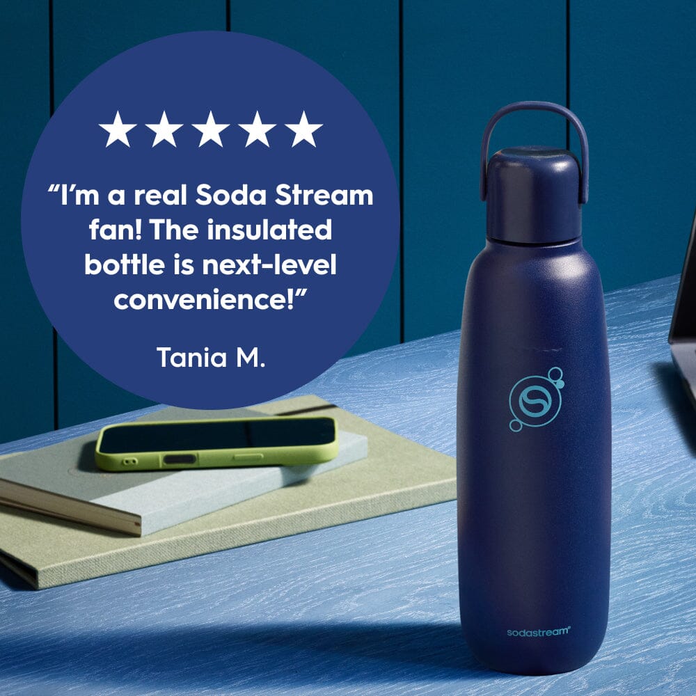 Sodastream Fizz & Go? Insulated Stainless Steel Carbonating Bottle Blueberry 30.4 oz - Image 2