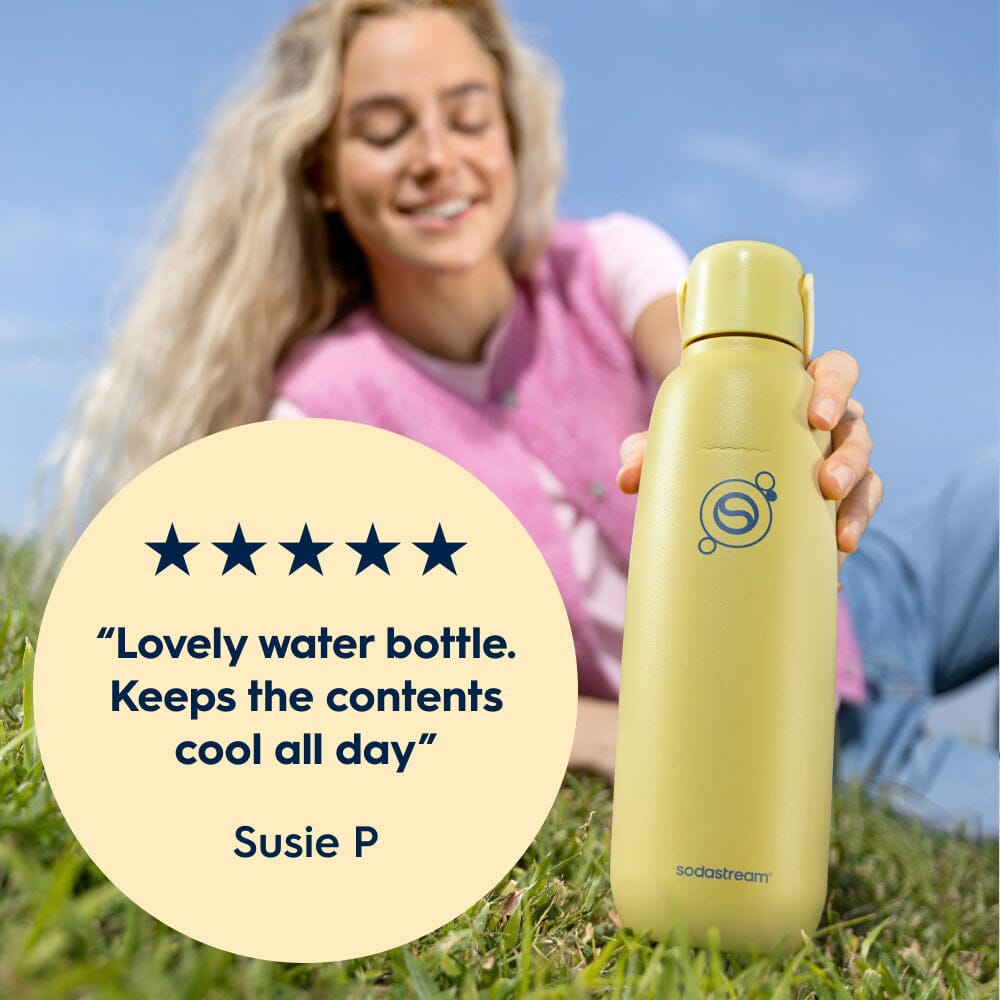 Sodastream Fizz & Go? Insulated Stainless Steel Carbonating Bottle Lemon 30.4 oz - Image 2