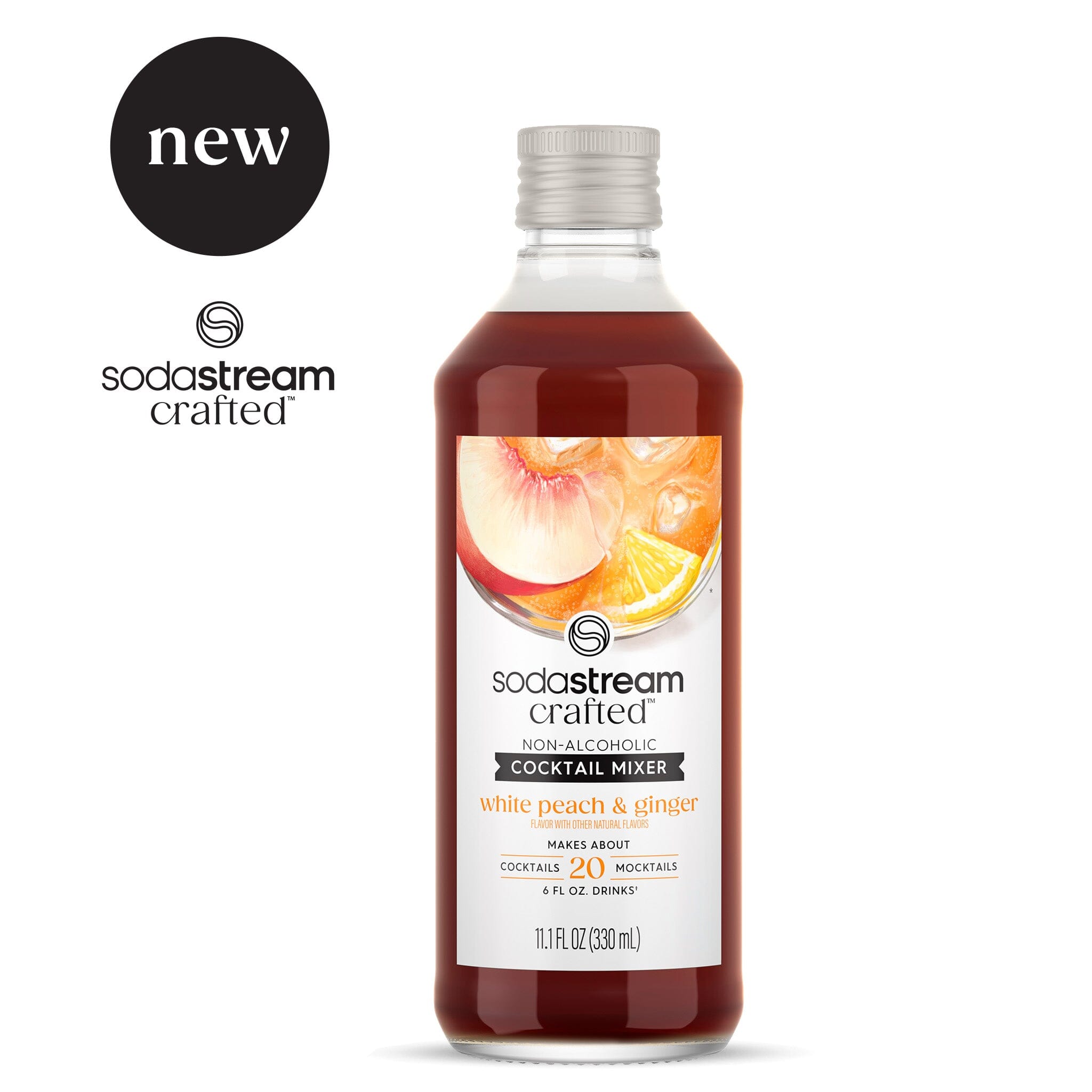 Sodastream Crafted? Mixers White Peach & Ginger Cocktail Mixer 330ml - Image 2